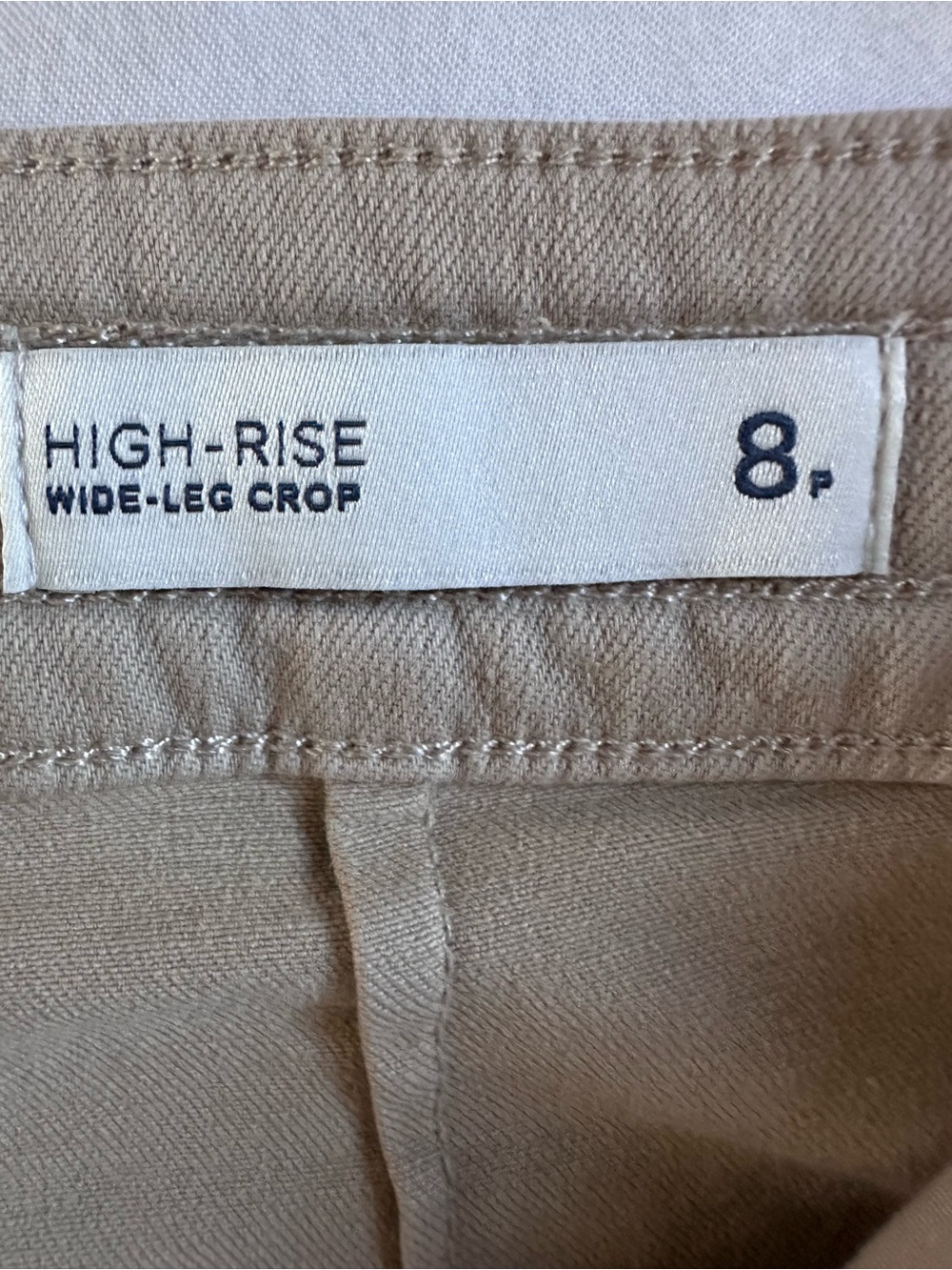 J.Jill Denim High Rise Wide Leg Crop Jeans Blush Beige Stretch 8‎ Petite - Picture 7 of 11